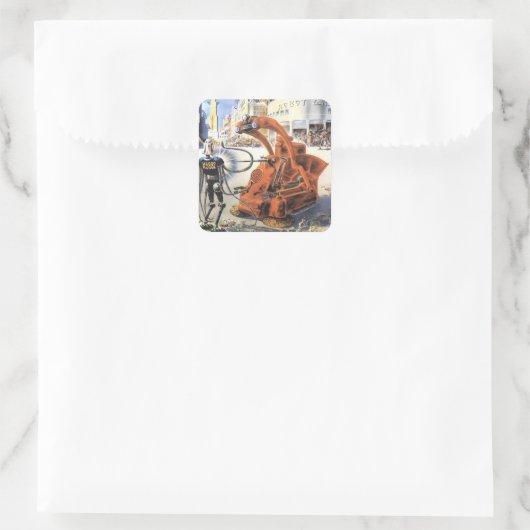 ヴィンテージSF未来都市エイリアン戦争 スクエアシール (バッグ)