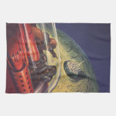 ヴィンテージSF未来都市オンムーン キッチンタオル (横)