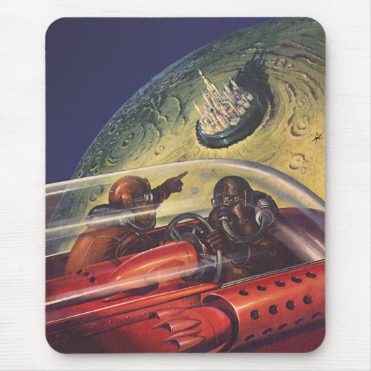 ヴィンテージSF未来都市オンムーン マウスパッド (正面)
