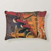 ヴィンテージSF未来都市飛んでいる車 アクセントクッション (正面)