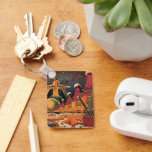 ヴィンテージSF未来都市飛んでいる車 キーホルダー<br><div class="desc">ヴィンテージイラストレーション旅行と交通SF画像クラシック漫画本レトロsci fi都市設定と未来の都市。建築建物はコーン状で、車は鳥のように空飛んでいるに浮かび、人の群れが都会を移動している。</div>