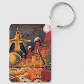 ヴィンテージSF未来都市飛んでいる車 キーホルダー (裏面)