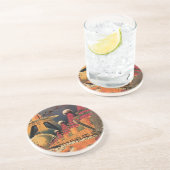 ヴィンテージSF未来都市飛んでいる車 コースター (側面)