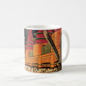 ヴィンテージSF未来都市飛んでいる車 コーヒーマグカップ (正面右)