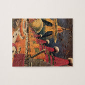 ヴィンテージSF未来都市飛んでいる車 ジグソーパズル (横)