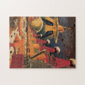 ヴィンテージSF未来都市飛んでいる車 ジグソーパズル (横)