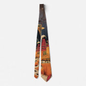 ヴィンテージSF未来都市飛んでいる車 ネクタイ (裏面)