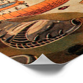 ヴィンテージSF未来都市飛んでいる車 ポスター (角)