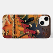 ヴィンテージSF未来都市飛んでいる車 Case-Mate iPhoneケース (裏面 (横))