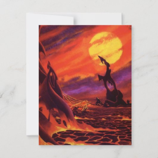 ヴィンテージSF火山惑星w赤溶岩 (正面)