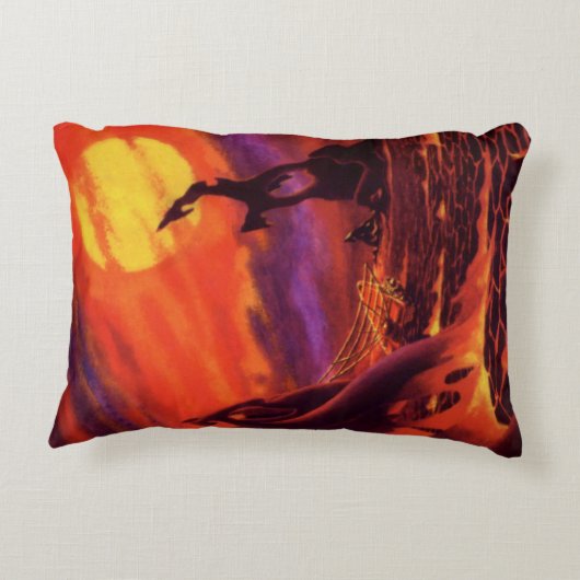 ヴィンテージSF火山惑星w赤溶岩 アクセントクッション (裏面)