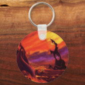 ヴィンテージSF火山惑星w赤溶岩 キーホルダー (正面)