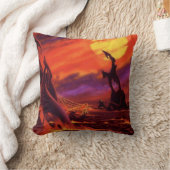 ヴィンテージSF火山惑星w赤溶岩 クッション (ブランケット)