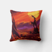 ヴィンテージSF火山惑星w赤溶岩 クッション (裏面)