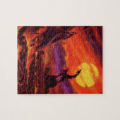 ヴィンテージSF火山惑星w赤溶岩 ジグソーパズル (横)