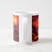 ヴィンテージSF火山惑星w赤溶岩 ジャンボコーヒーマグカップ (裏面)