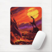 ヴィンテージSF火山惑星w赤溶岩 マウスパッド (マウス)