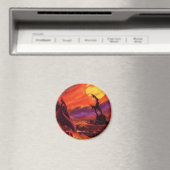 ヴィンテージSF火山惑星w赤溶岩 マグネット (インサイチュ (食洗機))