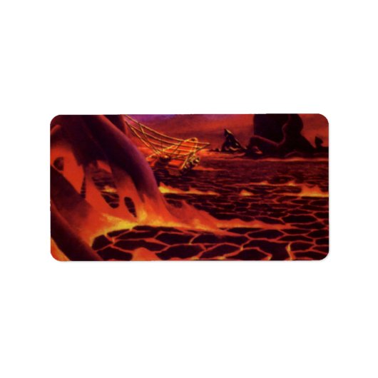 ヴィンテージSF火山惑星w赤溶岩 ラベル (正面)