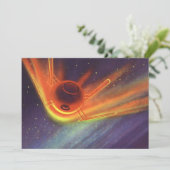 ヴィンテージSF白熱［赤熱］光を放つ、宇宙ロケット (スタンド正面)