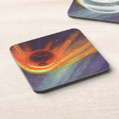 ヴィンテージSF白熱［赤熱］光を放つ、宇宙ロケット コースター (左側)