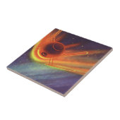 ヴィンテージSF白熱［赤熱］光を放つ、宇宙ロケット タイル (側面)