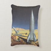 ヴィンテージSF砂漠のロケット惑星 アクセントクッション (裏面(縦))