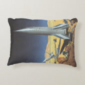 ヴィンテージSF砂漠のロケット惑星 アクセントクッション (裏面)