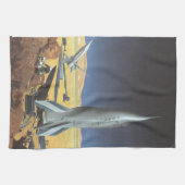 ヴィンテージSF砂漠のロケット惑星 キッチンタオル (横)