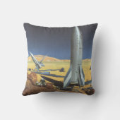 ヴィンテージSF砂漠のロケット惑星 クッション (裏面)