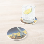 ヴィンテージSF砂漠のロケット惑星 コースター (側面)