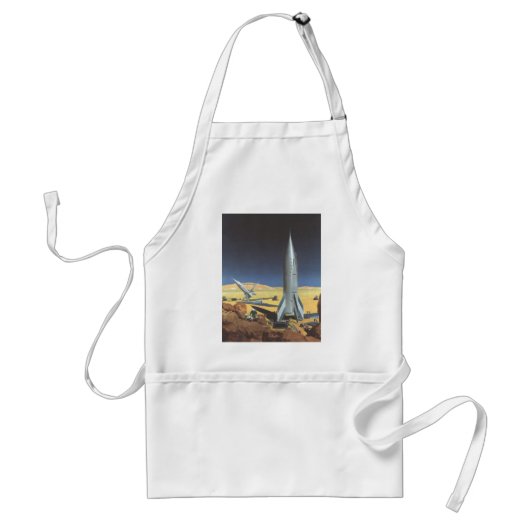 ヴィンテージSF砂漠のロケット惑星 スタンダードエプロン (正面)