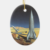 ヴィンテージSF砂漠のロケット惑星 セラミックオーナメント (裏面)