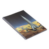 ヴィンテージSF砂漠のロケット惑星 ノートブック (右側)