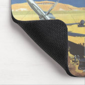 ヴィンテージSF砂漠のロケット惑星 マウスパッド (コーナー)