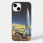 ヴィンテージSF砂漠のロケット惑星 Case-Mate iPhoneケース (裏面)