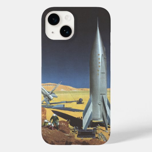 ヴィンテージSF砂漠のロケット惑星 Case-Mate iPhoneケース (裏面)
