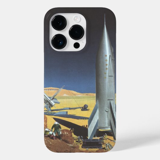 ヴィンテージSF砂漠のロケット惑星 Case-Mate iPhoneケース (裏面)