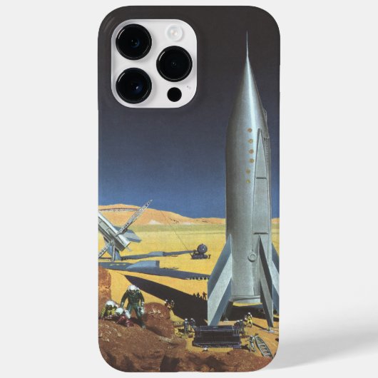 ヴィンテージSF砂漠のロケット惑星 Case-Mate iPhoneケース (裏面)