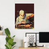 ヴィンテージSF研究室不機嫌科学者 ポスター (ホームオフィス)