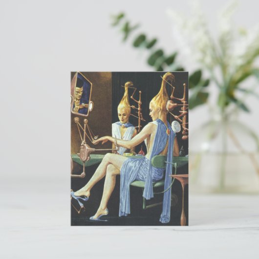 ヴィンテージSF美しいサロンスパマニキュア ポストカード (スタンド正面)