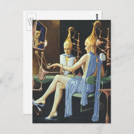 ヴィンテージSF美しいサロンスパマニキュア ポストカード (正面/裏面)