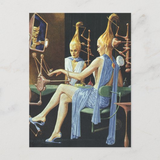 ヴィンテージSF美しいサロンスパマニキュア ポストカード (正面)