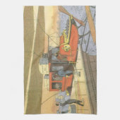 ヴィンテージSF航空機用ヘリコプター弾薬 キッチンタオル (縦)