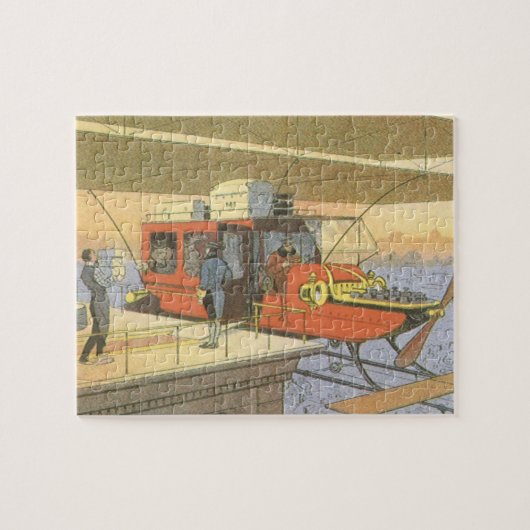 ヴィンテージSF航空機用ヘリコプター弾薬 ジグソーパズル (横)