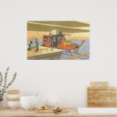 ヴィンテージSF航空機用ヘリコプター弾薬 ポスター (キッチン)