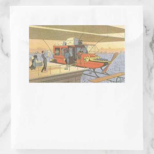 ヴィンテージSF航空機用ヘリコプター弾薬 長方形シール (バッグ)