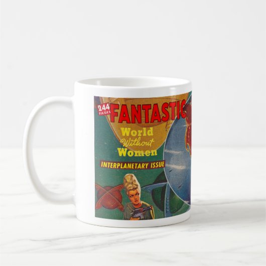 ヴィンテージSF誌コラージュ コーヒーマグカップ (左)