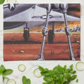 ヴィンテージSF軍隊ロボット兵 キッチンタオル (折り畳み)