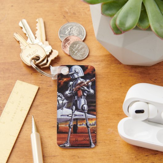 ヴィンテージSF軍隊ロボット兵 キーホルダー (デスク)